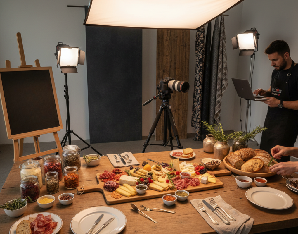 allestimento set fotografico food professionale